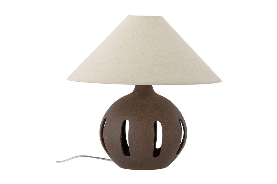 Lampe de table en grès marron Liana Bloomingville