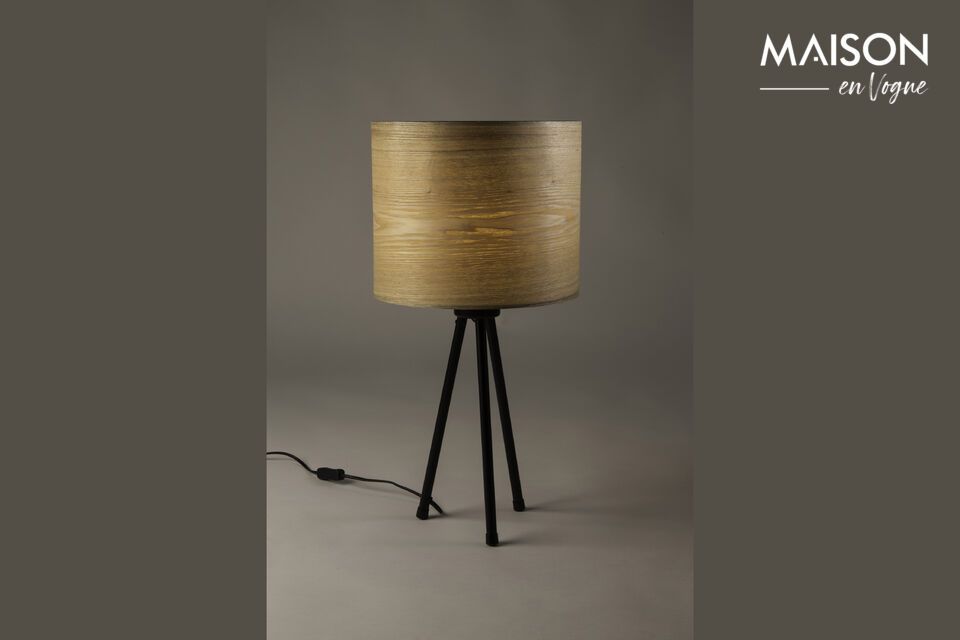 Une lampe au design authentique mixant bois et métal