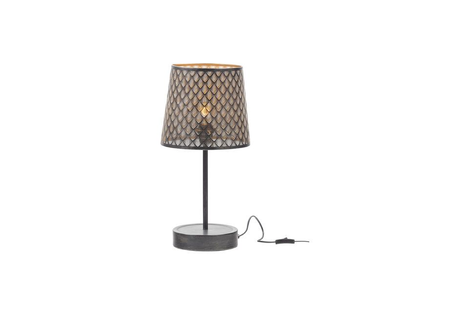 Lampe en métal noir avec motif Kars, style art déco tendance