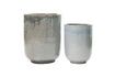 Miniature Lot de 2 cache-pots en céramique gris Pho 1