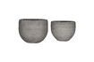 Miniature Lot de 2 cache-pots en ciment gris Brave 1