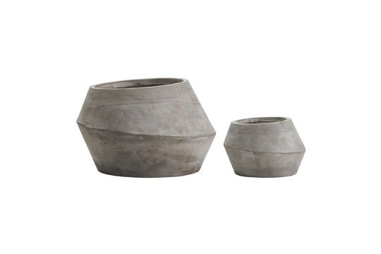 Lot de 2 cache-pots en ciment gris Mysa Détouré