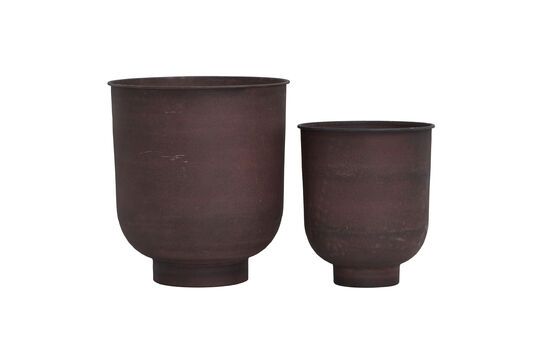 Lot de 2 cache-pots en métal bordeaux Vig