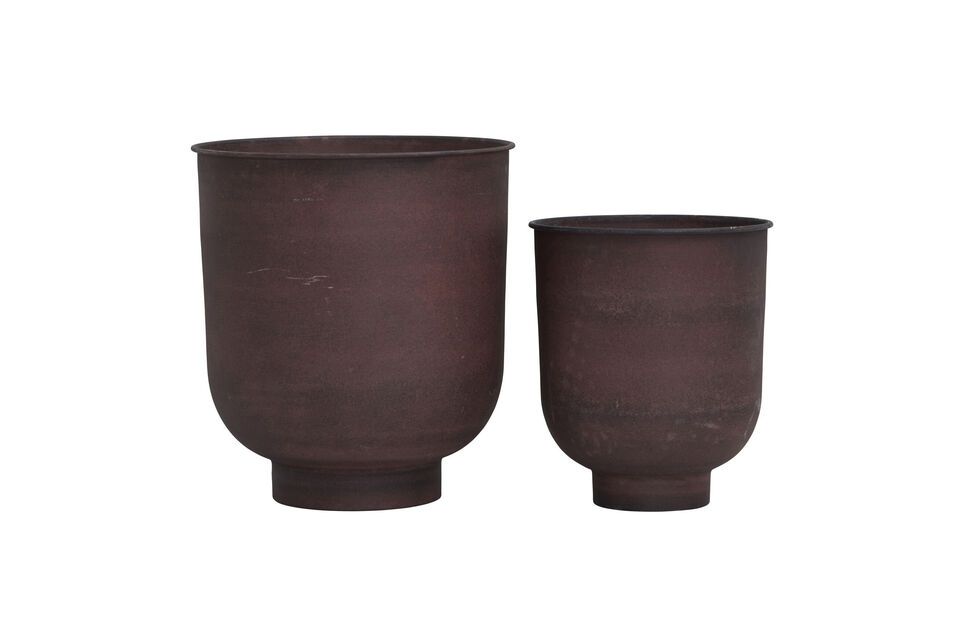 Lot de 2 cache-pots en métal bordeaux Vig House Doctor