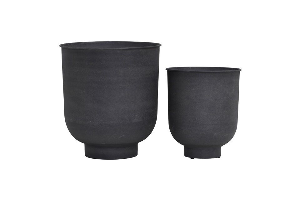 Lot de 2 cache-pots en métal gris Vig House Doctor