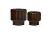 Miniature Lot de 2 cache-pots en métal marron Pile 1