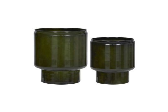 Lot de 2 cache-pots en métal vert Pile