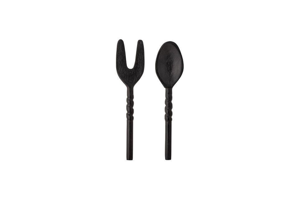 Lot de 2 couverts à salade en bois de manguier noir Tiane Bloomingville