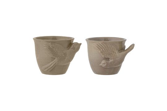 Lot de 2 mugs en grès marron Bealu Détouré