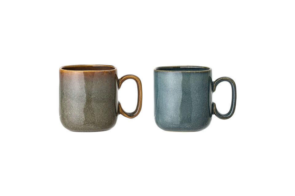 Lot de 2 mugs en grès vert Aime Bloomingville