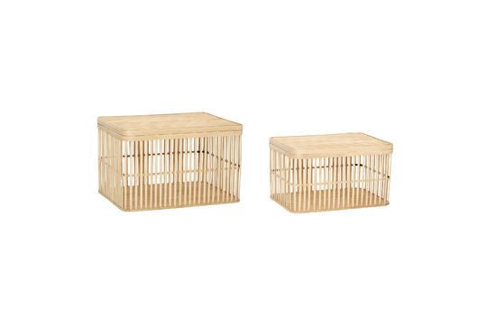 Lot de 2 paniers en bambou clair Cheery