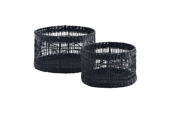 Lot de 2 paniers en fibre naturelle noire Sigrace