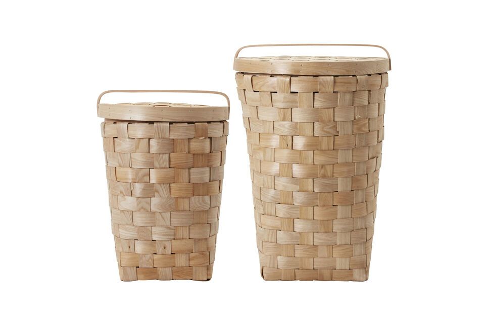 Lot de 2 paniers en fibres naturelles clair Edition House Doctor