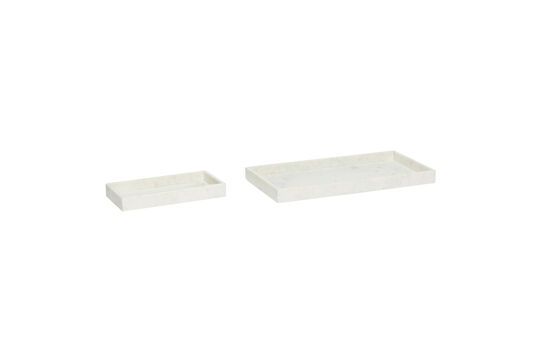 Lot de 2 plateaux en marbre blanc Grand