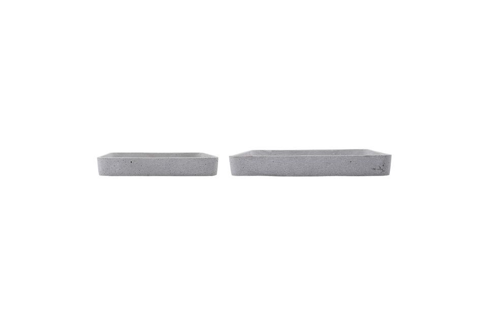 Lot de 2 plateaux en pierre gris Retra House Doctor