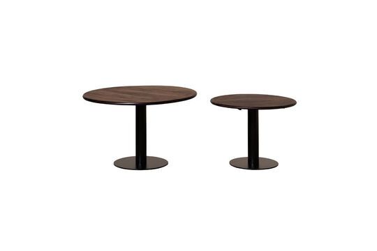 Lot de 2 tables basses en bois foncé Toraja Détouré