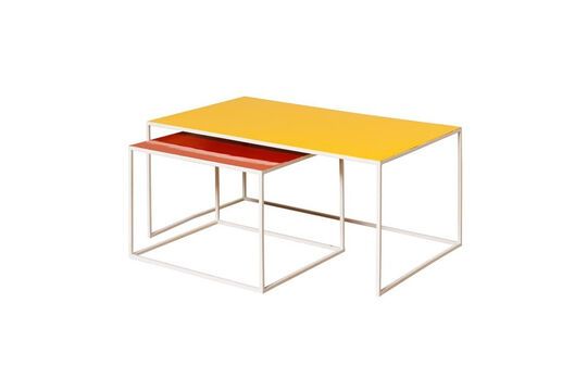 Lot de 2 tables basses en métal orange et jaune Spring Détouré