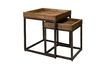 Miniature Lot de 2 tables d'appoint en bois foncé Revol 2