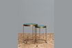 Miniature Lot de 2 tables d'appoint en céramique bleu et or Praia 1