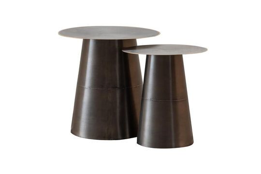 Lot de 2 tables d'appoint en métal noir Jiggy Détouré