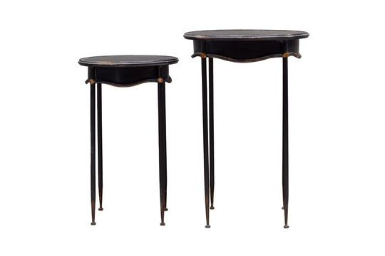 Lot de 2 tables d'appoint en métal noir Orléans Détouré