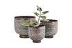 Miniature Lot de 3 cache-pots en aluminium martelé gris cuivré Tog 4