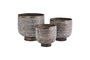 Miniature Lot de 3 cache-pots en aluminium martelé gris cuivré Tog Détouré