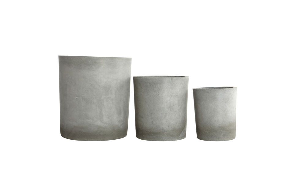 Lot de 3 cache-pots en ciment gris clair Ave House Doctor