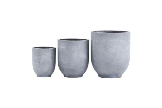 Lot de 3 cache-pots en ciment gris Gard