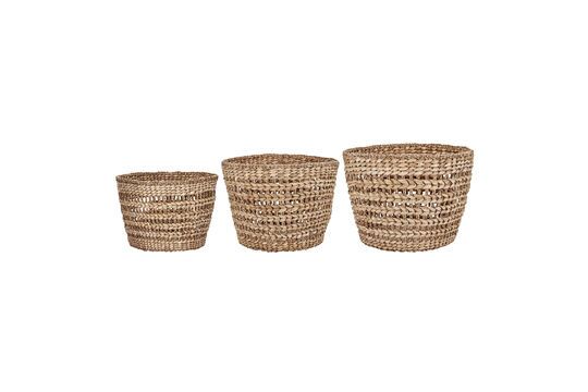 Lot de 3 paniers en fibres naturelles clair Ramla