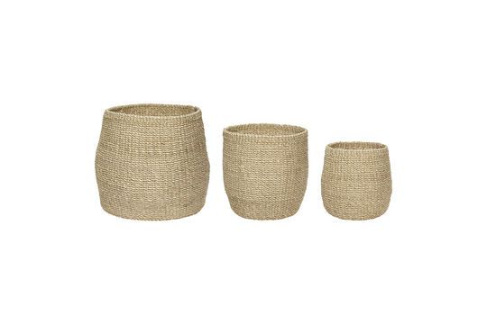 Lot de 3 paniers en fibres naturels clair Sort