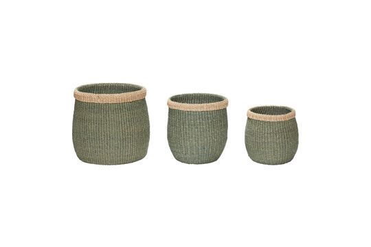 Lot de 3 paniers en fibres naturels vert Moss