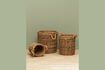 Miniature Lot de 3 paniers en rotin marron Cylindriques 2