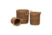 Miniature Lot de 3 paniers en rotin marron Cylindriques 1