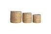 Miniature Lot de 3 paniers rond en rotin clair Chaka 1