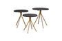 Miniature Lot de 3 tables d'appoint en bois noir Supremes Détouré