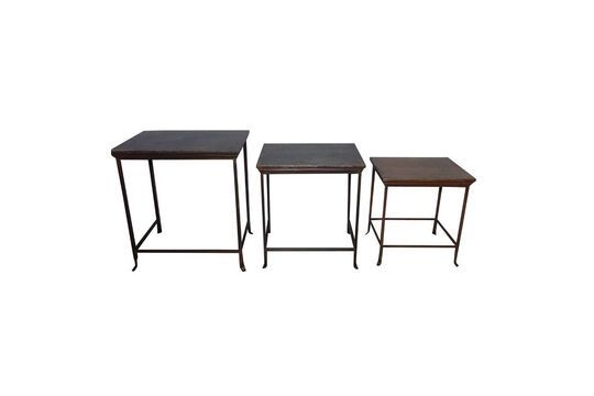 Lot de 3 tables d'appoint en métal cuivre Napoleon Détouré