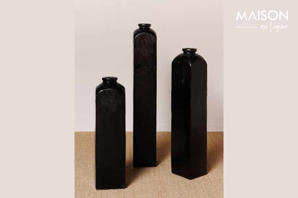 Élégance et fonctionnalité avec notre trio de vases noirs.