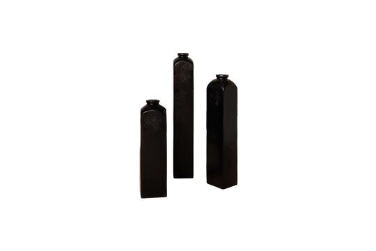 Lot de 3 vases en terracotta noir Canoa H120 Détouré