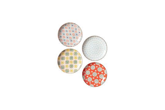 Lot de 4 assiettes en grès multicolore Bohemian Détouré