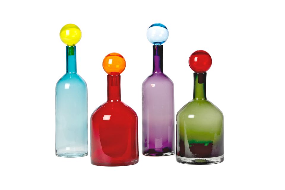 Lot de 4 bouteilles en verre multicolore Bubbles Pols Potten - 33cm