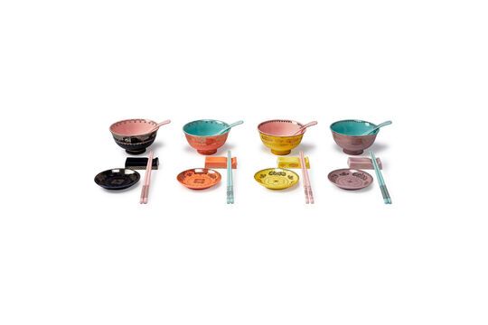 Lot de 4 sets de repas en céramique Grandpa