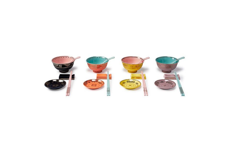 Lot de 4 sets de repas en céramique Grandpa Pols Potten