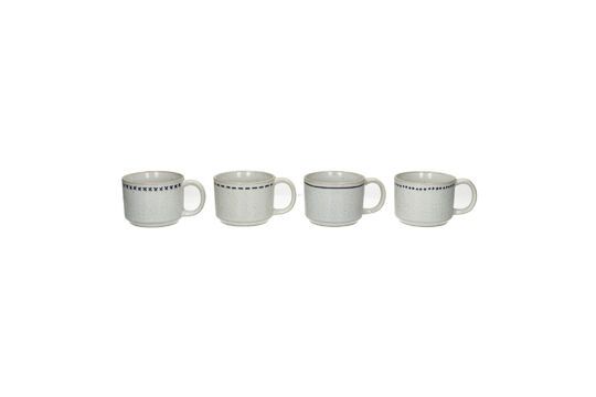 Lot de 4 tasses en grès blanc Tulua Détouré