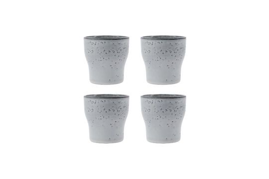 Lot de 4 tasses en grès gris clair Liss Détouré