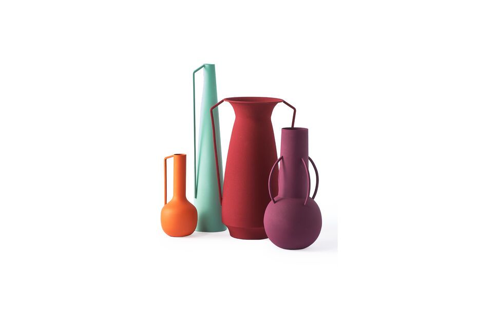 Lot de 4 vases en fer recyclé multicolore h45cm Evening Roman Pols Potten