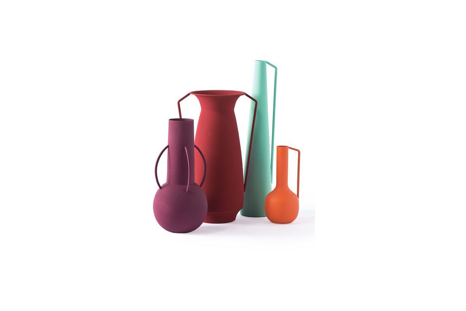 Lot de 4 vases en fer recyclé multicolore h45cm Evening Roman - 10