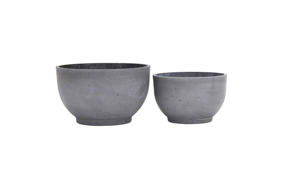 Lot de cache-pots en ciment gris Gard House Doctor