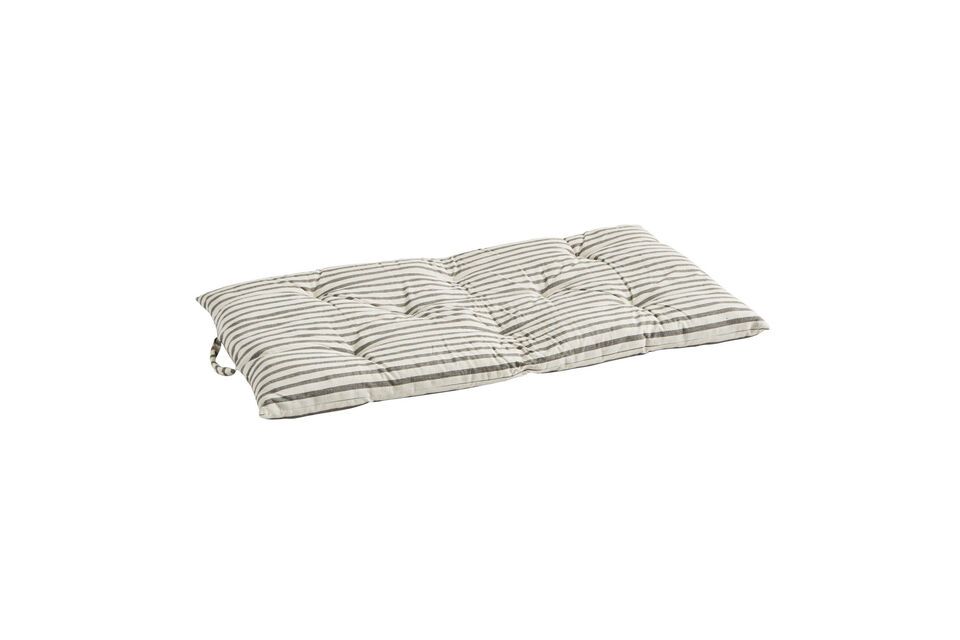 Matelas en coton rayé gris Double Madam Stoltz