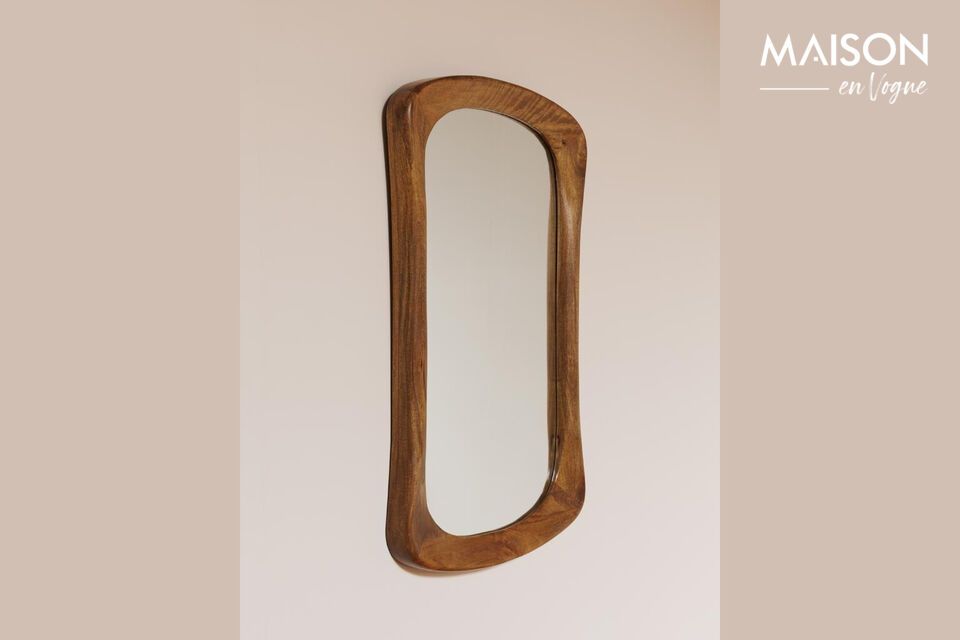 Découvrez l\'élégance intemporelle avec notre miroir en bois de manguier coloris marron